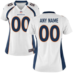 Denver Broncos Women's Custom Game Jersey - White 2019