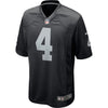 Image of Derek Carr Oakland Raiders Game Jersey - Black 2019