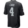 Image of Derek Carr Oakland Raiders Game Jersey - Black 2019