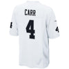 Image of Derek Carr Oakland Raiders Game Jersey - White 2019