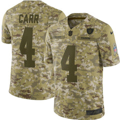 Derek Carr Oakland Raiders Salute to Service Limited Jersey – Camo 2019