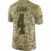 Image of Derek Carr Oakland Raiders Salute to Service Limited Jersey – Camo 2019