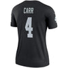 Image of Derek Carr Oakland Raiders Women's Legend Jersey – Black 2019