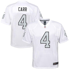 Derek Carr Oakland Raiders Youth Color Rush Game Jersey - White 2019