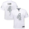 Image of Derek Carr Oakland Raiders Youth Color Rush Game Jersey - White 2019