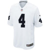 Image of Derek Carr Oakland Raiders Youth Game Jersey - White 2019