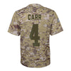 Image of Derek Carr Oakland Raiders Youth Salute to Service Game Jersey - Camo 2019