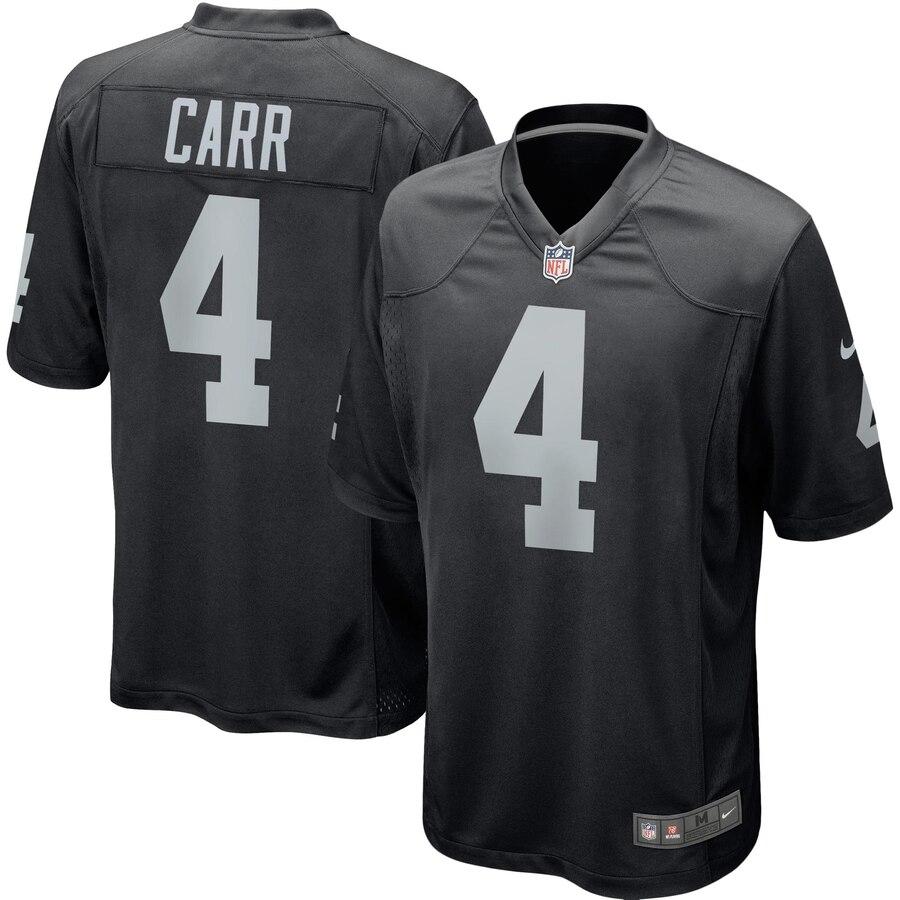 Derek Carr Oakland Raiders Youth Team Color Game Jersey - Black 2019