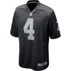 Image of Derek Carr Oakland Raiders Youth Team Color Game Jersey - Black 2019