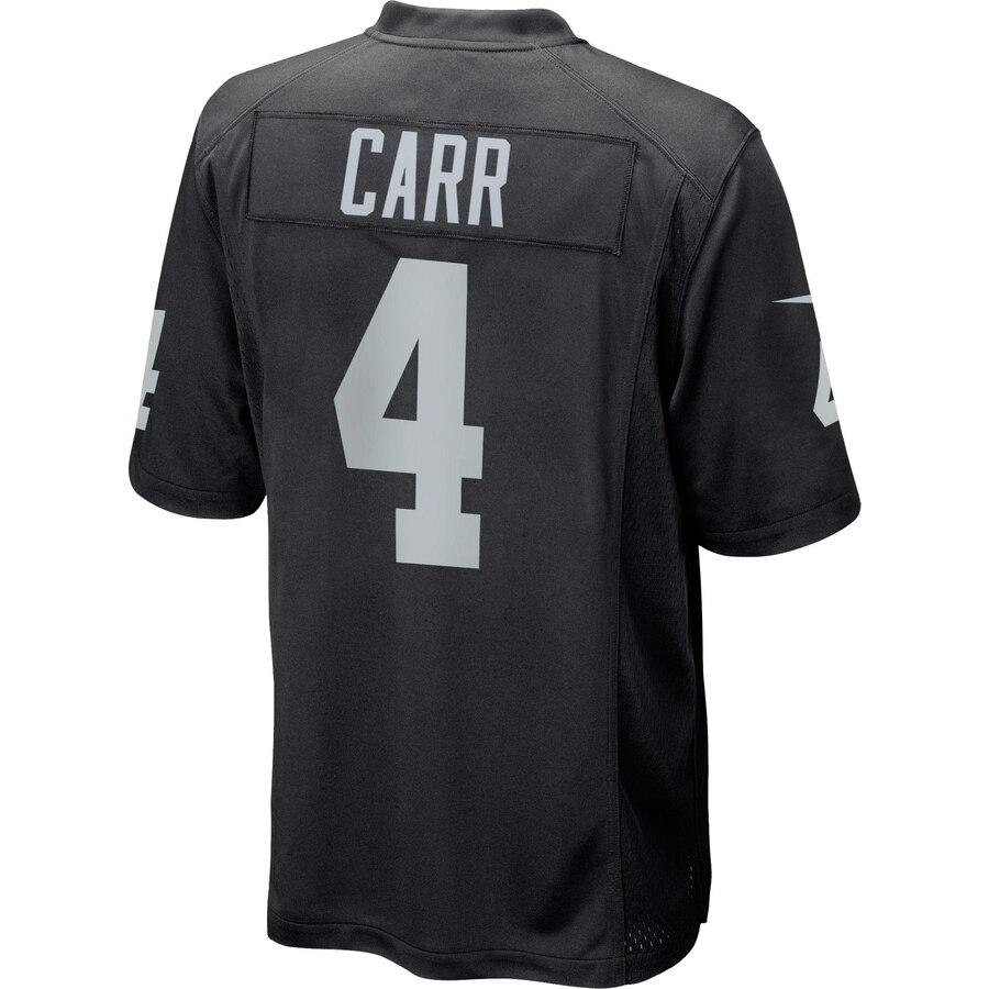 Derek Carr Oakland Raiders Youth Team Color Game Jersey - Black 2019
