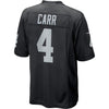 Image of Derek Carr Oakland Raiders Youth Team Color Game Jersey - Black 2019