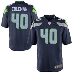 Derrick Coleman Seattle Seahawks Youth Team Color Game Jersey - Navy Blue 2019