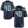 Image of Derrick Coleman Seattle Seahawks Youth Team Color Game Jersey - Navy Blue 2019