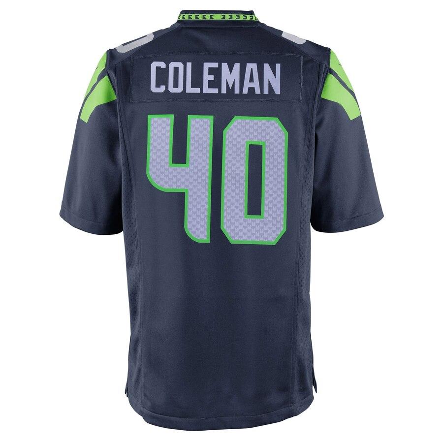 Derrick Coleman Seattle Seahawks Youth Team Color Game Jersey - Navy Blue 2019