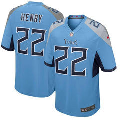 Derrick Henry Tennessee Titans New Game Jersey – Light Blue 2019