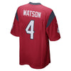 Image of Deshaun Watson Houston Texans Game Jersey - Red 2019