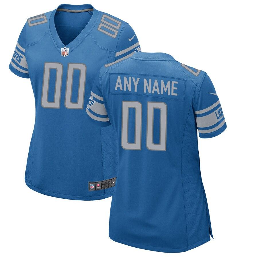 Detroit Lions Women's Custom Team Color Game Jersey - Blue 2019