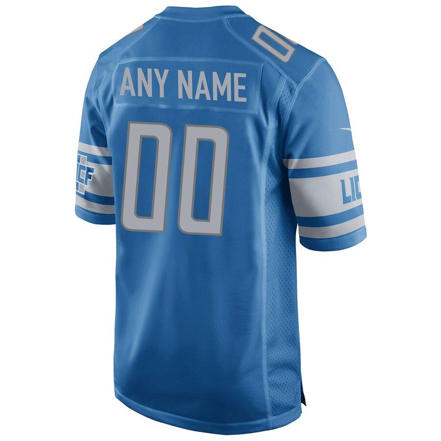 Detroit Lions Youth Custom Team Color Game Jersey - Blue 2019