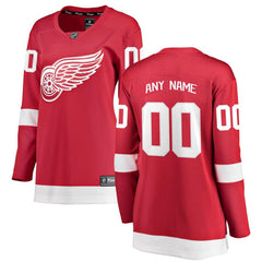 Detroit Red Wings Women's Home Breakaway Custom Jersey - Red 2019