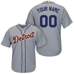 Detroit Tigers Majestic Cool Base Custom Jersey - Gray 2019