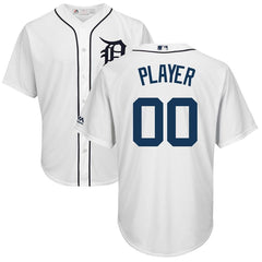 Detroit Tigers Majestic Home Cool Base Custom Jersey – White 2019