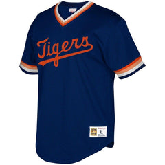 Detroit Tigers Mitchell & Ness Youth Cooperstown Collection Mesh Wordmark V-Neck Jersey – Navy 2019