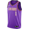 Image of Devin Booker Phoenix Suns City Edition Swingman Jersey – Purple 2019