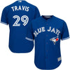 Image of Devon Travis Toronto Blue Jays Majestic Alternate Official Cool Base Player Jersey - Royal 2019