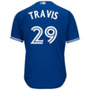 Image of Devon Travis Toronto Blue Jays Majestic Alternate Official Cool Base Player Jersey - Royal 2019