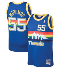 Dikembe Mutombo Denver Nuggets Mitchell &amp; Ness 1991-92 Hardwood Classics Swingman Jersey - Blue 2019