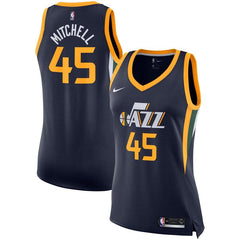 Donovan Mitchell Utah Jazz Women's Finished Swingman Jersey - Icon Edition – Navy 2019