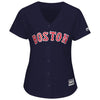 Image of Dustin Pedroia Boston Red Sox Majestic Women's Alternate Cool Base Replica Player Jersey - Navy 2019