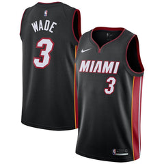 Dwyane Wade Miami Heat Replica Swingman Jersey - Icon Edition – Black 2019