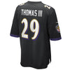 Image of Earl Thomas Baltimore Ravens Game Jersey – Black 2019