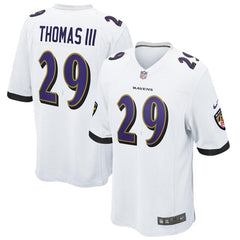 Earl Thomas Baltimore Ravens Game Jersey – White 2019