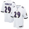 Image of Earl Thomas Baltimore Ravens Game Jersey – White 2019