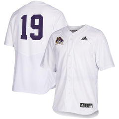 ECU Pirates Full Button Baseball Jersey - White 2019