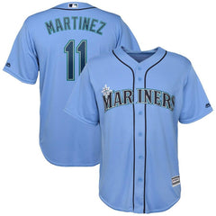 Edgar Martinez Seattle Mariners Majestic Official Cool Base Player Jersey - Light Blue 2019