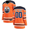 Image of Edmonton Oilers Women's Home Breakaway Custom Jersey - Orange 2019