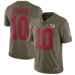 Eli Manning New York Giants Salute To Service Limited Jersey - Olive 2019