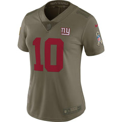 Eli Manning New York Giants Women's Salute to Service Limited Jersey - Olive 2019