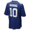 Image of Eli Manning New York Giants Youth Team Color Game Jersey - Royal Blue 2019