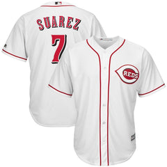 Eugenio Suarez Cincinnati Reds Majestic Cool Base Home Player Jersey - White 2019