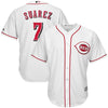 Image of Eugenio Suarez Cincinnati Reds Majestic Cool Base Home Player Jersey - White 2019