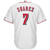 Image of Eugenio Suarez Cincinnati Reds Majestic Cool Base Home Player Jersey - White 2019