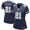 Image of Ezekiel Elliott Dallas Cowboys Women's Game Jersey - Navy 2019