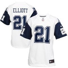 Ezekiel Elliott Dallas Cowboys Youth Color Rush Game Jersey - White 2019