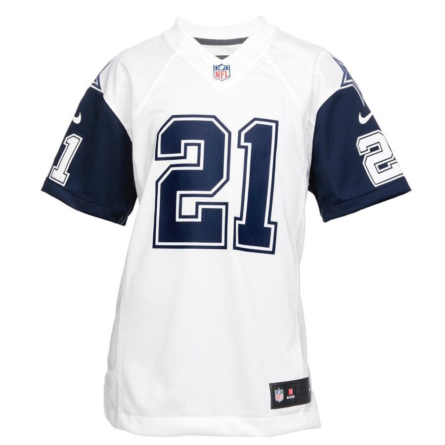 Ezekiel Elliott Dallas Cowboys Youth Color Rush Game Jersey - White 2019