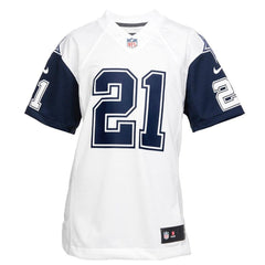 Ezekiel Elliott Dallas Cowboys Youth Color Rush Game Jersey - White 2019
