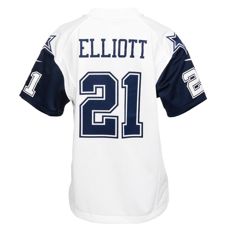 Ezekiel Elliott Dallas Cowboys Youth Color Rush Game Jersey - White 2019